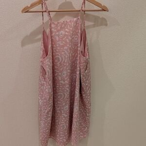 Pink Patterned Sleeveless Dress